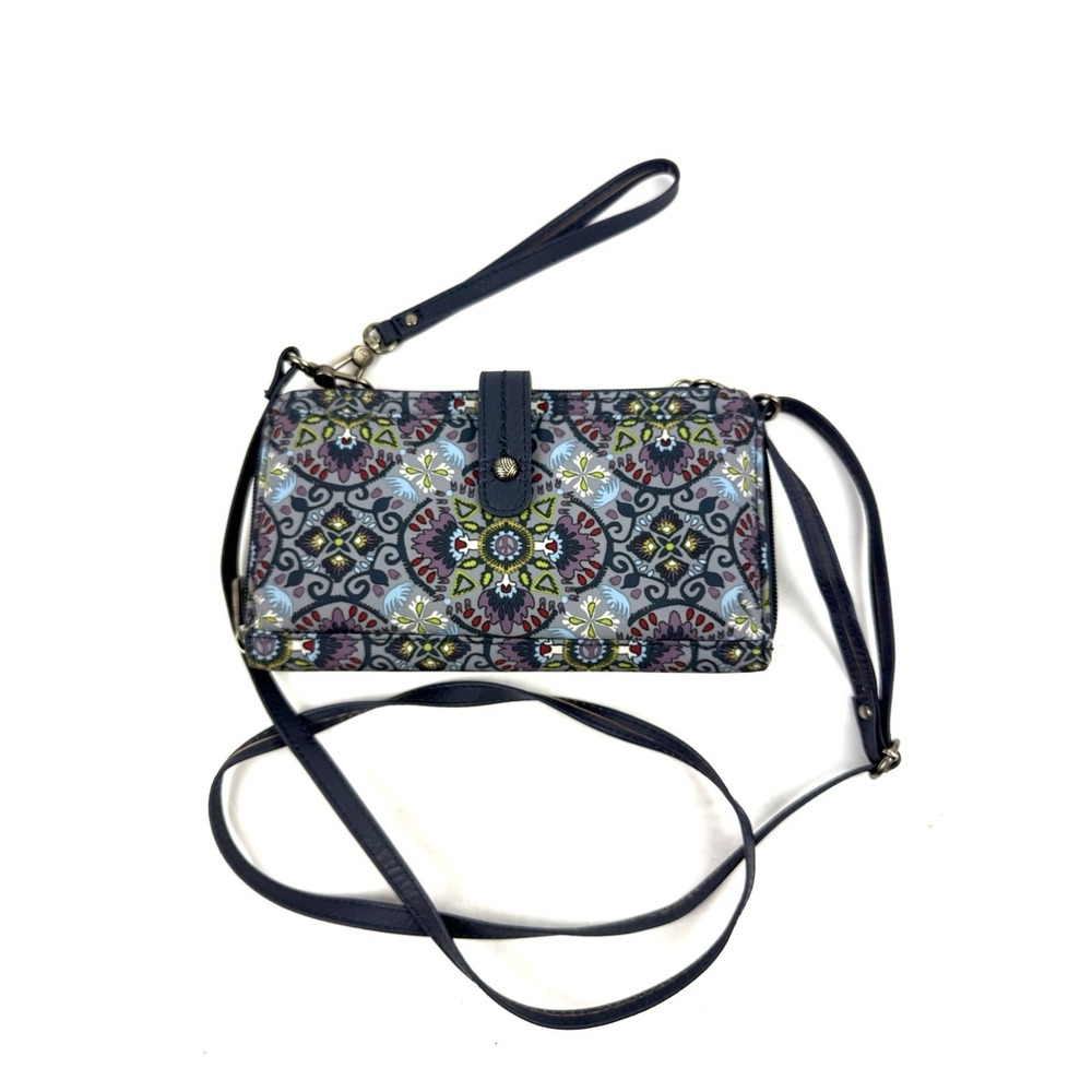 Sakroots Large Cell Phone Crossbody Bag Blue Mosaic World Colorful Brand New